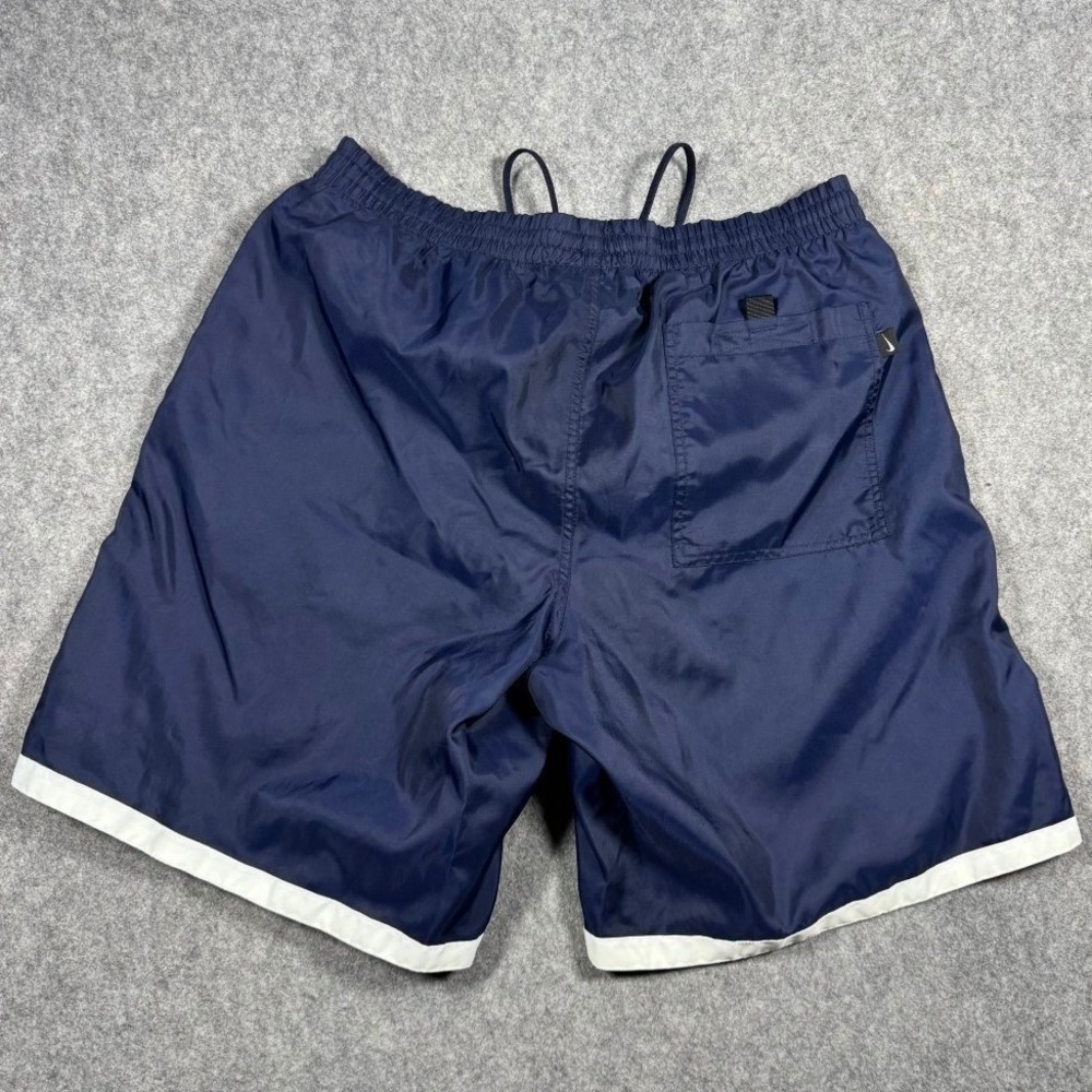 Vintage Nike Mens Navy Blue White Striped Athletic Mesh Lined Shorts Large Y2K - Picture 2 of 10